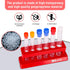 TEKEFT Set of 6 Assorted Color Plastic Test Tube Set, Caps and Rack, Scientific Experiment