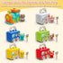 2 3 4 Set 6 Montessori Train Toys for Year Olds - Toddler Learning Train with Lights & Sounds, Vehicle Transport, Lock
