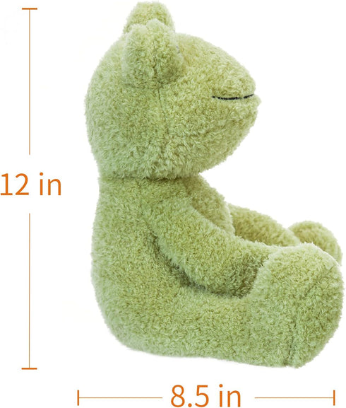 Apricot Lamb Toys Medium Plush Velvet Frog Stuffed Animal - Soft Cuddly Toy for Child (12 Inches)