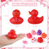 12 2 Inch 6 Jerify Pcs Valentine's Day Rubber Duckies Bulk Mini Heart Rubber Ducks for Kids Bathtub Toys Classroom