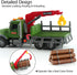 15" 6 3 4 5 6 Wenbeier Farm Truck Toy for Kids Large Timber Truck with Loading Crane and Woods - Log Truck with Sound