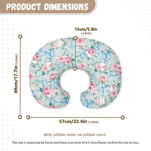 Kathyboom Butterfly Flower Nursing Pillowcase for Baby Boys Girls Breastfeeding Pillow, Breathable Ultra Soft Nursing