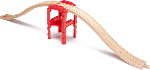 6-Pack Set 3 Multi Level Support Risers - Red Risers for Wooden Toy Train Creates Levels of Tracks. Durable Hard
