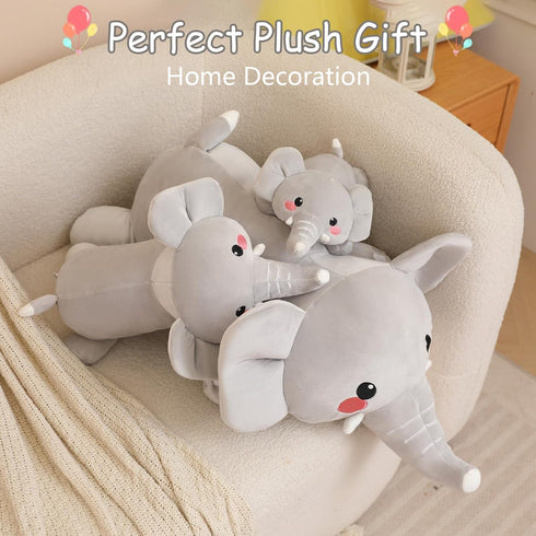 23.6 Inch, 3.1 Lbs SQEQE Weighted Elephant Plush, Weighted Elephant Stuffed Animal, Cute Plushies Soft Pillow Toy Gift