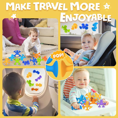Baby Bath Toys Suction Cup Toys for Kids, No Hole Bath Toys for Ages 1-3, Toddler Bath Toys (6 Pcs)
