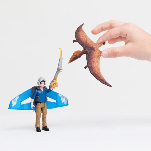 Schleich Dinosaurs - Jetpack Chase Playset with Tupuxuara Toy, 7 Pieces for Boys and Girls Ages 4+