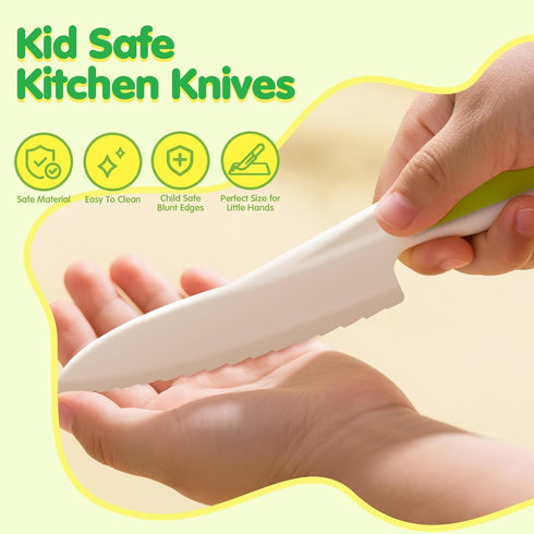 VVSBPL 36Pcs Set Set 3-10 Kids Knife for Real Cooking, Montessori Kitchen Tools for Toddlers, Safe Kids Cooking Toys