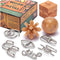 LESONG Brain Teasers - 9 Pack Metal and Wooden Puzzles for Kids and Adults, IQ and Logic Test Games
