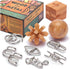 LESONG Brain Teasers - 9 Pack Metal and Wooden Puzzles for Kids and Adults, IQ and Logic Test Games