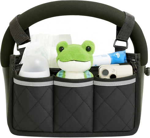 Longomat Stroller Caddy Stroller Organizer With Cup Holder, Non Slip Straps Stroller Bag