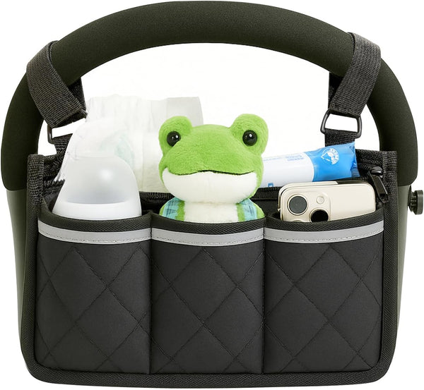 Longomat Stroller Caddy Stroller Organizer With Cup Holder, Non Slip Straps Stroller Bag