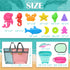 2 Set Collapsible Beach Sand Toys for Kids - Travel Beach Toys with Collapsible Beach Buckets, Mesh Bags, Animal Sand