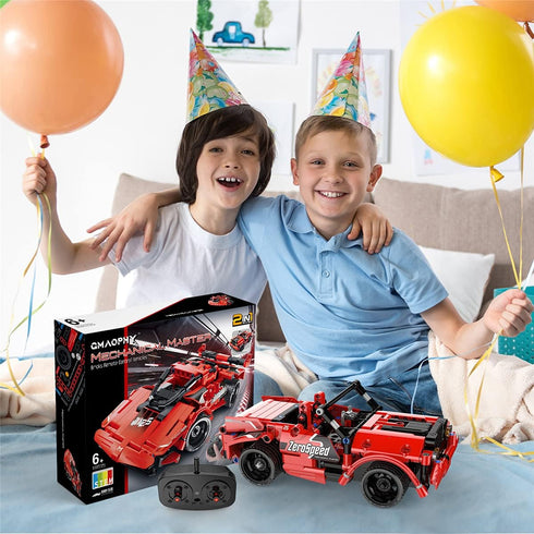 STEM Toy Building Toys Gifts for Age 5-12 Years Old Kids Boys Girls, 2 in 1 Remote Control Racing Car Building Blocks,