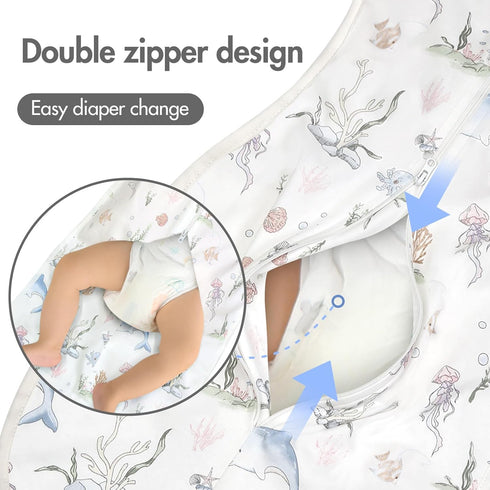 2-Pack 6-9 2-Way ANYEDDE Baby Swaddle - Arms Up Swaddle Months for Baby Boys, Newborn s with Cuff Removable & Zipper