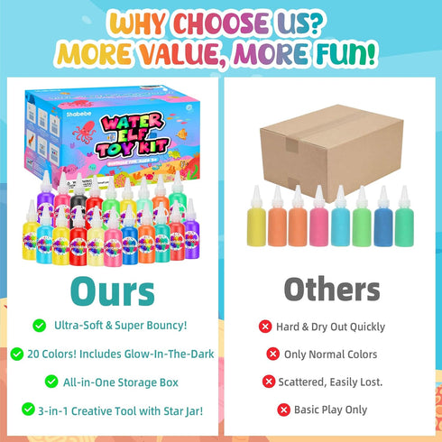 20 (2 18 3+ Magic Water Elf Toy Kit Magic Gels Glow-in-The-Dark) & Sea Creature Molds, DIY Aqua Fairy Water Gel Crafts