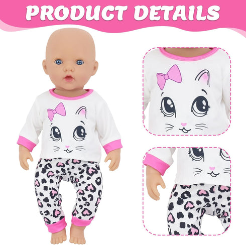 4 Sets Baby Doll Clothes for 14-18 Inch Dolls, Fashion Clothes Dresses and Accessories for New Born Baby Dolls