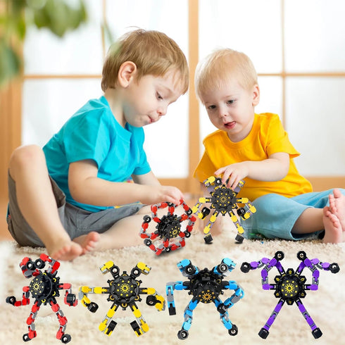 MFCoin 36pcs Fingertip Gyro Toy Fidget Mechanical DIY Transformable Fidget Spinners Fidget Toys Robot Creative Chain