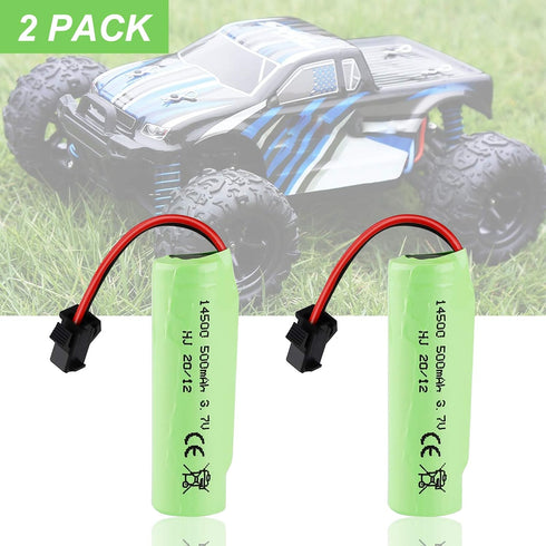 FPVERA Rc Car Battery - 2 Pack 500mah 3.7V Li-ion Rechargeable for RC Stunt Cars and Trucks