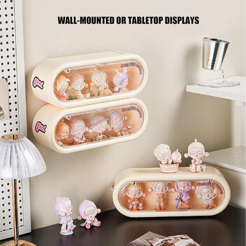 Clear Acrylic Display Case for Figures - Wall Mounted or Desktop Organizer for Collectibles, Dustproof Storage Box