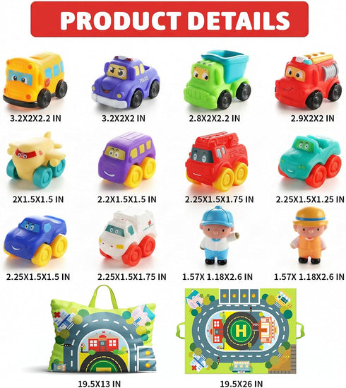 12 1 1 1-2|1st 12 18 ALASOU PCS Soft Rubber Car Toys for Year Old Boy with Playmat/Storage Bag|Baby Toys Year Old Boy