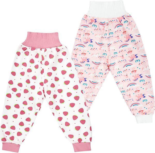 MooMoo Baby Waterproof Diaper Pants for Potty Training 2 Packs Nighttime Diaper