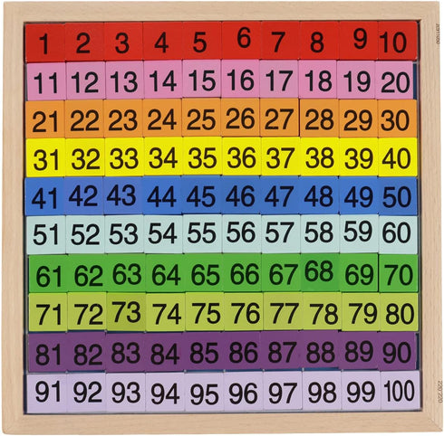 Umbresen Wooden Hundred Board Toy, Montessori 1-100 Consecutive Numbers Learning Toys Gift for Kids with Storage Bag