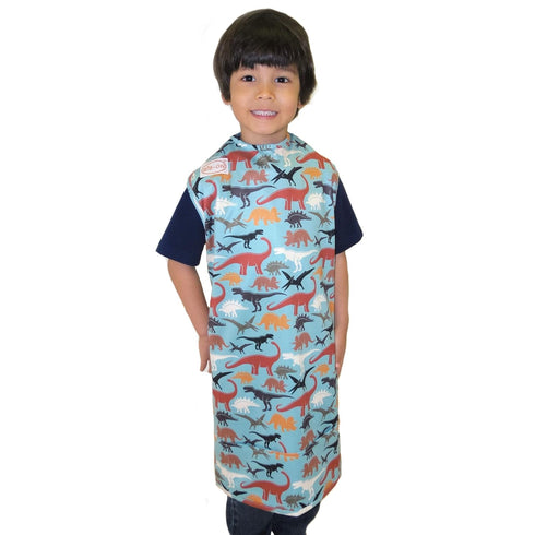3 BIB-ON XL, Full-Coverage Bib and Apron Combination for Toddler, Kids Ages and Up. (Dinosaurs)