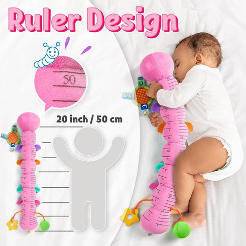 Tummy 3 6 12 LIGHTDESIRE Baby Toys Musical Caterpillar,Infant Toys Stuffed Animals with Ruler Design,Mirror,Pull
