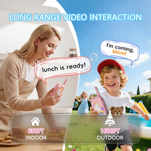 HoverBots 1000 2 Pack Video Walkie Talkies for Kids, Kids Walkie Talkies with Screen & Voice Changer, Feet Range