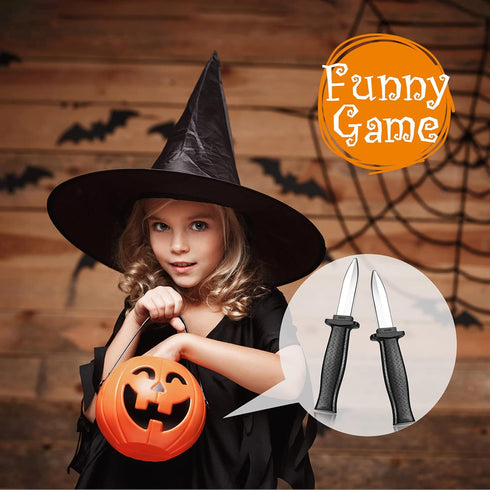 Sumind 4 Pieces Retractable Fake Knife, Gag Magic Toy, Halloween Joke Disappear Blade Trick