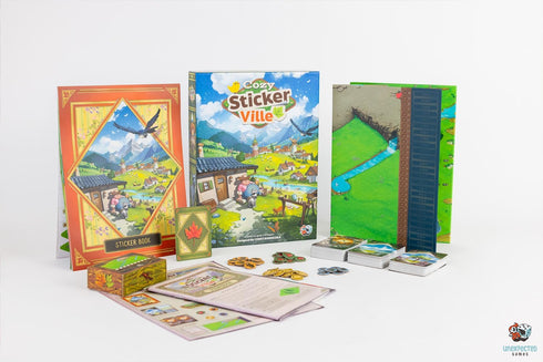 Cozy 8+, 1-6 30 Asmodee Stickerville Board Game - Narrative Strategy Game of Village Building & Storytelling