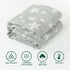 NTBAY 3 Layer Toddler Blanket, Muslin Cotton Jacquard, Lightweight Thermal Baby Blanket, 30"x40", Grey Star, Super Soft