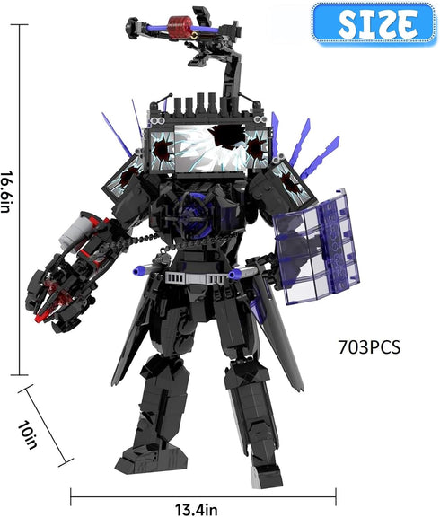 Set, (703pcs) Bentex Toilet Upgraded Damaged TV Man Figure Building Block Upgraded Cameraman Speakerman Game Model