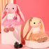 Ballerina Dolls Plush Bunny Rabbit Soft Toys Ballet Dance Recital Gifts for Girls Pink 15.5 Inches