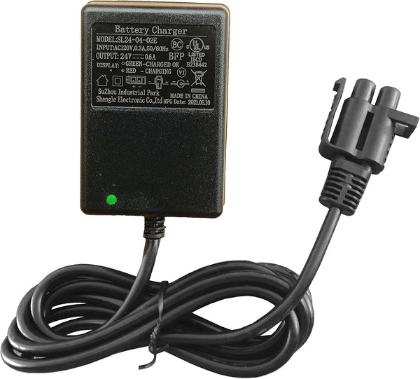24V B-Type Plug Charger for 24-Volt Gravedigger Monster Truck & Yamaha Grizzly Ride On Toy Car