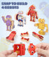3+Years Playset, 3+ Fine Motor Building Robot Blocks for Old Kids, Snap on Robots Together Building Blocks, Take Apart
