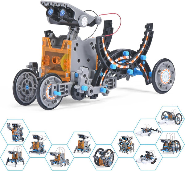 AESGOGO 12-in-1 Creation Solar Robot Kit, STEM Projects Science Experiments Toys for Kids Ages 8-12, Educational DIY