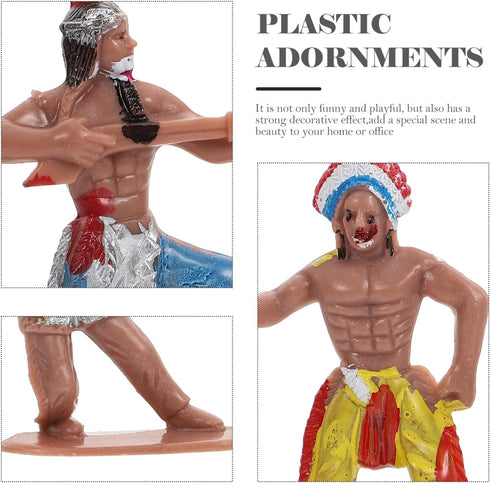 NUOBESTY Plastic Indians Figures Playset, Native American Action Figurines and Accessories for Miniature Sandbox