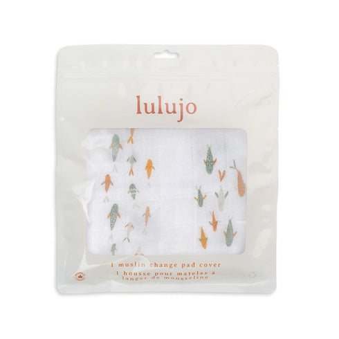 '-32"x17", 1 Pack Lulujo Muslin Change Pad Cover - Fitted Changing Pad Cover for Boys and Girls (Fish)