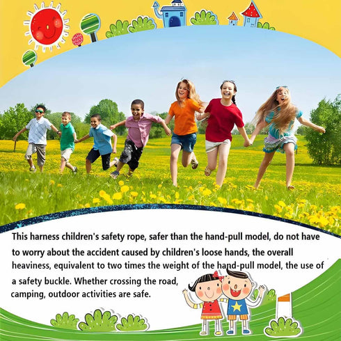 Toddler Walking Rope with Waist Belts, 12 Colorful Handles, Outdoor Safety Daycare Rope for Preschool Nursery