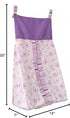 CribMATE Purple Butterfly Diaper Stacker Organizer, Nursery Crib Diaper Hanging Bag for Baby Girl