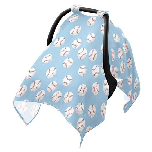 DOMIKING Baseballs Balls Blue Print Baby Car Seat Cover Breathable Infant Car Seat