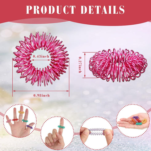 300 Nuogo Pcs Acupressure Rings Spiky Sensory Finger Rings for Fingers Stress Relief Fidget Sensory Toys for Teens