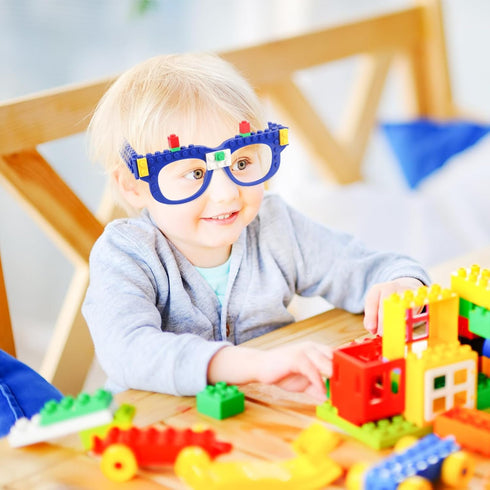 Hooqict 9 Pcs DIY Building Blocks Glasses, Creative Building Block Party Supplies for Kids Birthday Party Favors