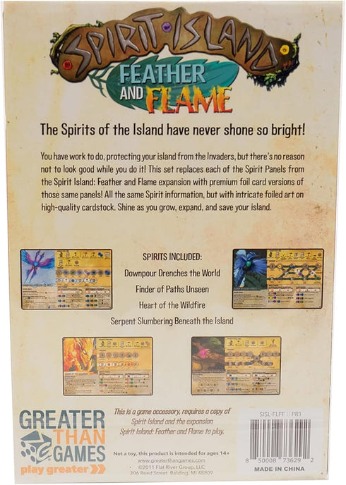 Greater Than Games | Spirit Island: Feather & Flame - Foil Panels, Cooperative Strategy Board Game Accessory Upgrade