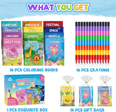 ZMLM 48 Pack 4-8, Coloring Books for Kids with Crayons,Graduation Party Favors for Kids Goodie Bags Stuffers