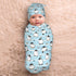 zhedongsj Set, Penguin Swaddle Blanket with Hat and Bow Swaddling Sack Shower Gift,Winter Penguin Baby Items Stuff