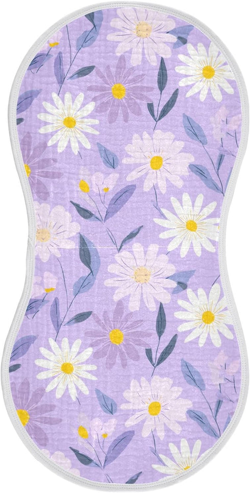 decor gift Cotton Neutral Burp Cloths Easy Care Sunflower Pastel Purple Yellow Baby spit