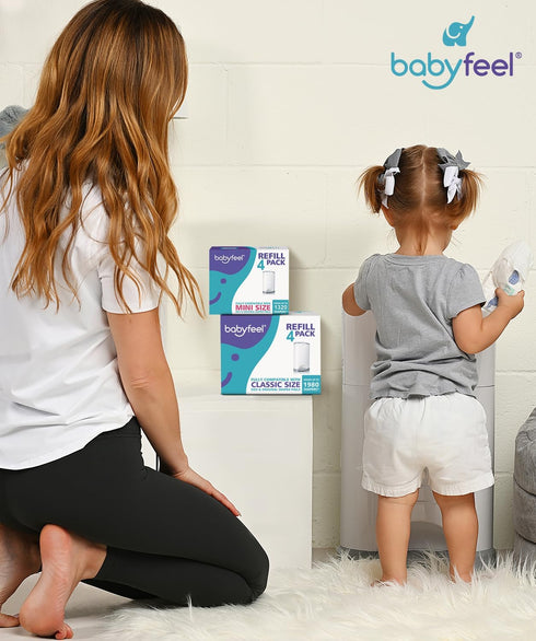 8 Pack 30% 3960 Babyfeel Refills Compatible with DEKOR CLASSIC Diaper Pails | | Exclusive Extra Thickness | Diaper Pail