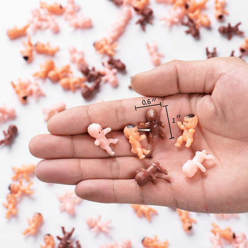 180 Pieces Mini Plastic Babies, 1 Inch Baby Doll for Baby Shower Party Favors, Ice Cube Game, Party Decorations, Baby